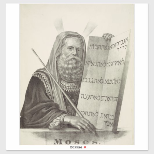 Sticker Moïse prophète avec les Tables de la Loi (Feuille)