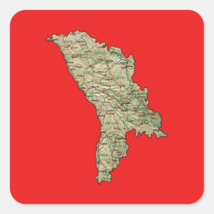 Sticker Moldavië-kaart