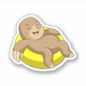 Sticker Mole à la natation avec Lifebuoy (Devant)