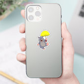 Sticker Mole avec parapluie (Téléphone)