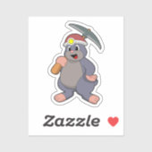 Sticker Mole avec Pickaxe (Feuille)
