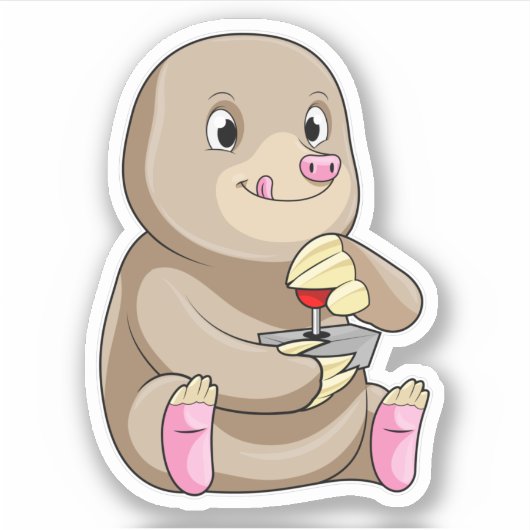 Sticker Mole comme joueur avec Joystick (Devant)