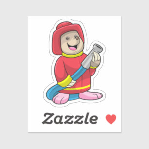 Sticker Mole comme pompier avec tuyau