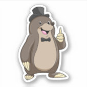 Sticker Mole en Groom avec Cravate (Devant)