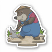 Sticker Mole en tant qu'agriculteur (Devant)