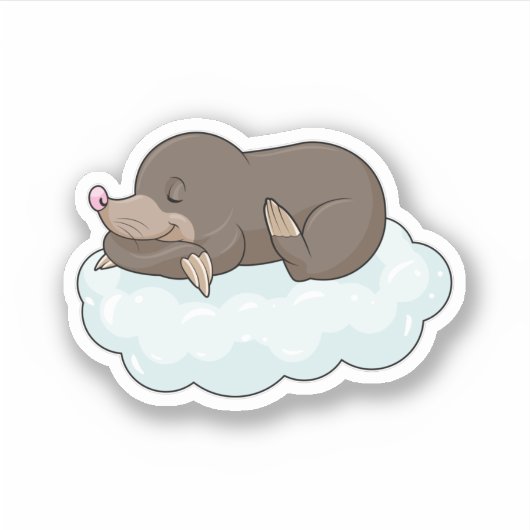 Sticker Mole sur nuages (Devant)