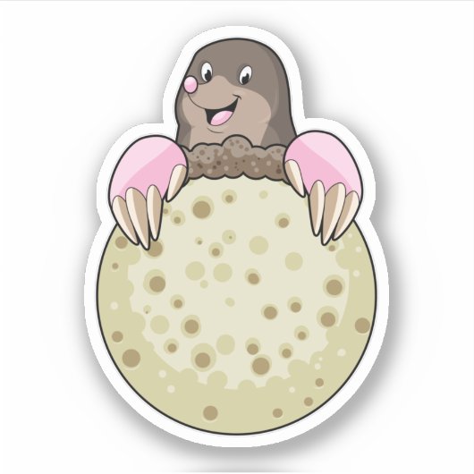 Sticker Mole with Moon (Devant)