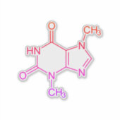 Sticker Molécule colorée de théobromine au chocolat (Devant)