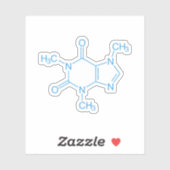 Sticker Molécule de caféine bleue (Feuille)