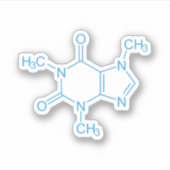 Sticker Molécule de caféine bleue (Devant)