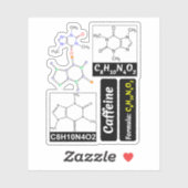 Sticker Molécule de caféine (chimie café) Éducation (Feuille)