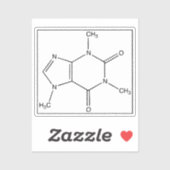 Sticker Molécule de caféine (formule chimique) (Feuille)