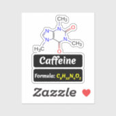 Sticker Molécule de caféine (formule de structure chimique (Feuille)