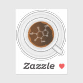 Sticker Molécule de caféine (structure) Tasse à café (Feuille)