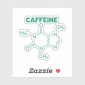 Sticker Molécule de caféine verte (Feuille)