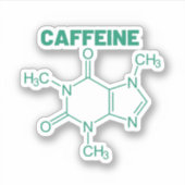 Sticker Molécule de caféine verte (Devant)