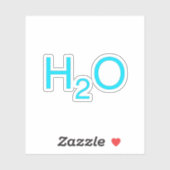 Sticker Molécule H2O de l'eau de source (Feuille)