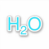 Sticker Molécule H2O de l'eau de source (Devant)