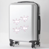 Sticker Molécules de caféine rose (Sur valise)