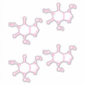 Sticker Molécules de caféine rose (Devant)