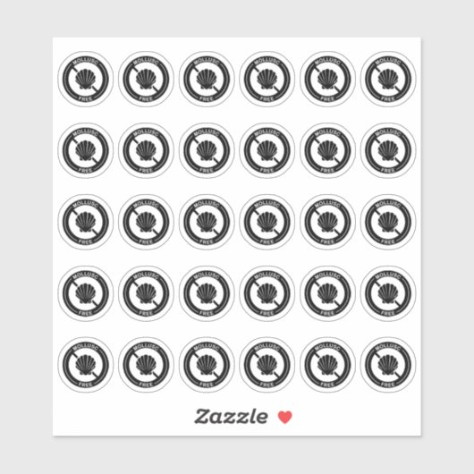 Sticker Mollusc Free Wedding Place Card Mini Food Allergy (Feuille)