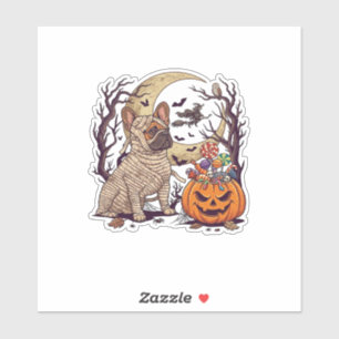 Sticker Momie d'Halloween Chien Bouledogue Français Citrou