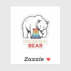 Sticker Momma Bear Arc-en-ciel Design de T-shirt avec Grav