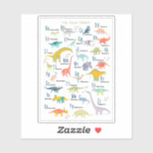 Sticker Mon alphabet de dinosaure (Feuille)