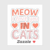 Sticker mon amour pour le chat (Feuille)