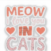 Sticker mon amour pour le chat (Devant)