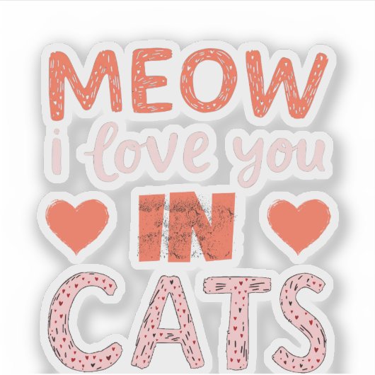 Sticker mon amour pour le chat (Devant)