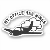 Sticker Mon Bureau A Une Conception D'Ailes (Devant)
