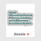 Sticker Mon cerveau est comme un navigateur Internet ; cer (Feuille)