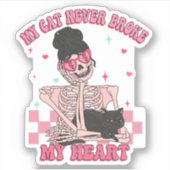 Sticker Mon chat anti-Valentin n'a jamais brisé mon coeur (Devant)