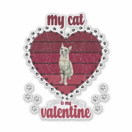 Sticker Mon Chat Est Ma Saint Valentin (Devant)