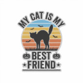 Sticker Mon chat est mon meilleur ami conception de t-shir (Devant)