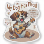 Sticker Mon Chien A Fleas Ukulele Tuning Chanson (Devant)
