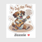 Sticker Mon Chien A Fleas Ukulele Tuning Chanson (Feuille)