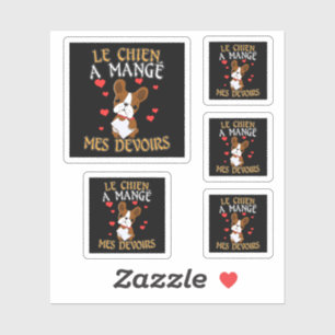 Sticker Mon chien a mangé mes devoirs - Citation pour appr