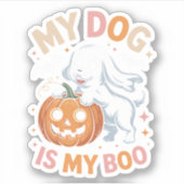 Sticker Mon chien est mon garçon Drôle Halloween (Devant)