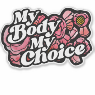 Sticker Mon corps Mon choix Pavot Rouge Art Pro-Choice