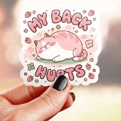 Sticker Mon dos me fait mal Drôle de chat grassouillet