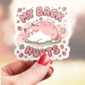 Sticker Mon dos me fait mal Drôle de chat grassouillet