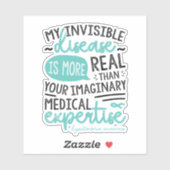 Sticker Mon invisible Dysautonomie de maladie (Feuille)