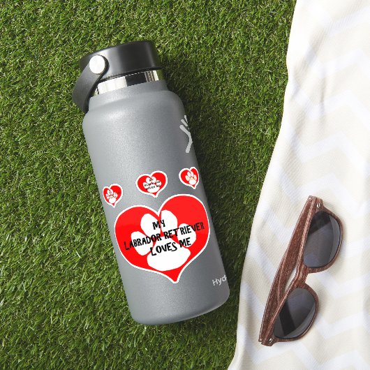 Sticker Mon Labrador Retriever m'aime (HydroFlask Insitu)