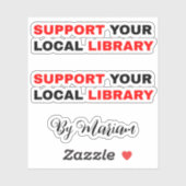 Sticker (Mon nom) Prendre en charge votre bibliothèque loc (Feuille)