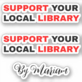 Sticker (Mon nom) Prendre en charge votre bibliothèque loc (Devant)
