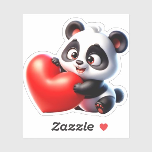 Sticker Mon panda valentine (Feuille)