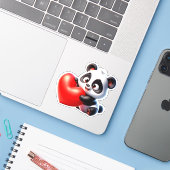 Sticker Mon panda valentine (Ordinateur portable avec iPhone)