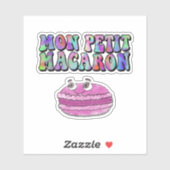 Sticker Mon Petit Macaron Retro Tie Dye Texte Super (Feuille)